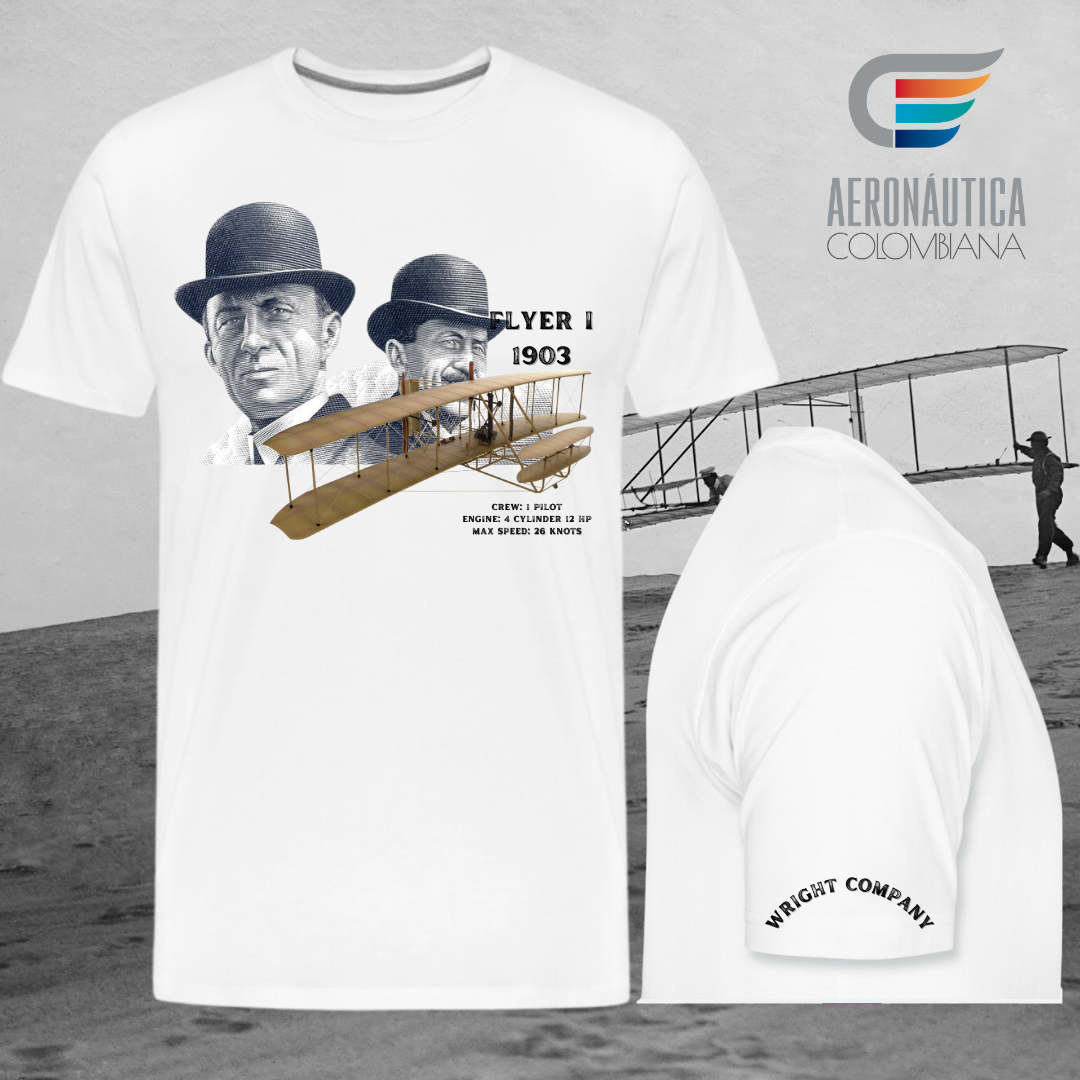 Camiseta con Diseño de los Hermanos Wright y Flyer 1