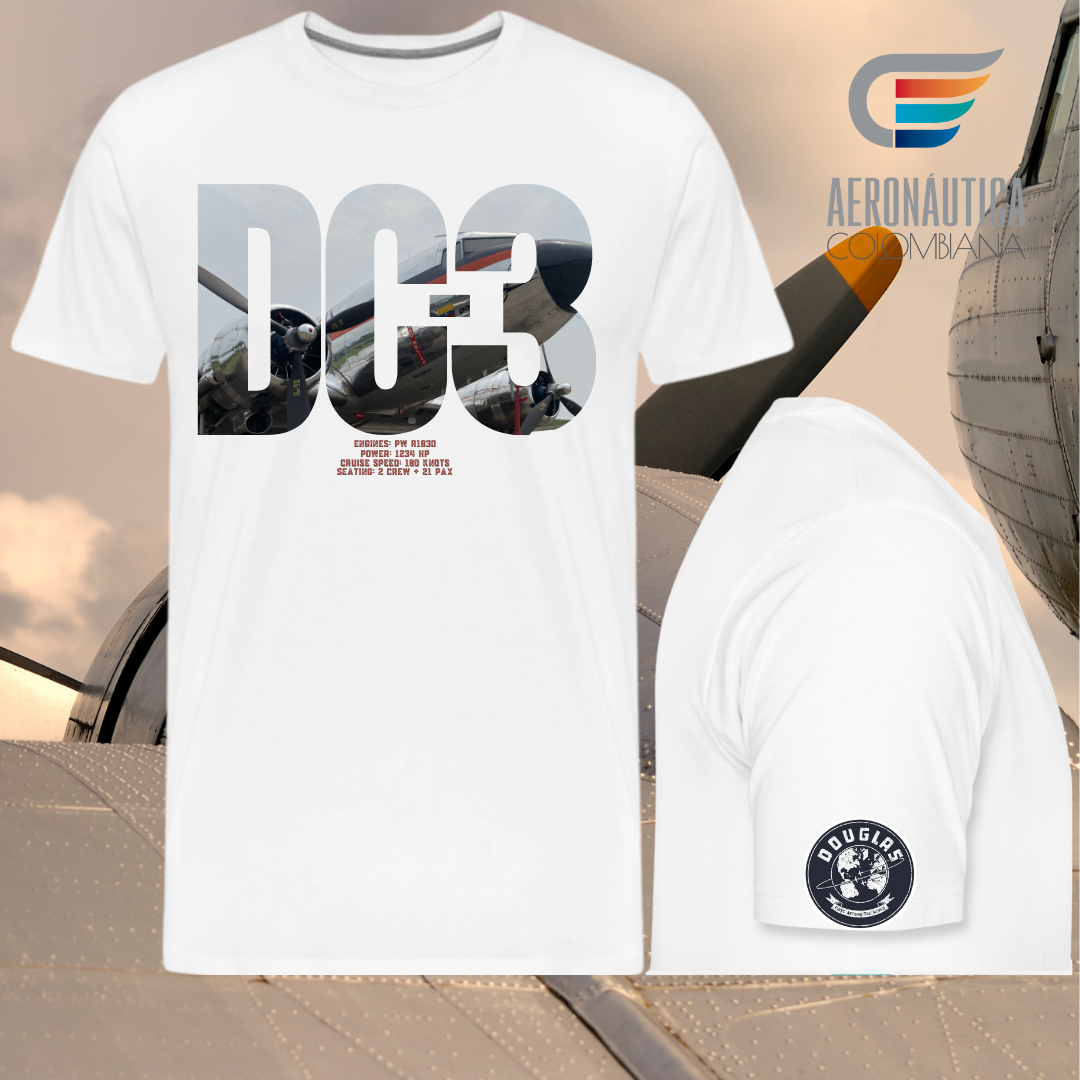 Camiseta con Diseño del Avión Douglas DC-3