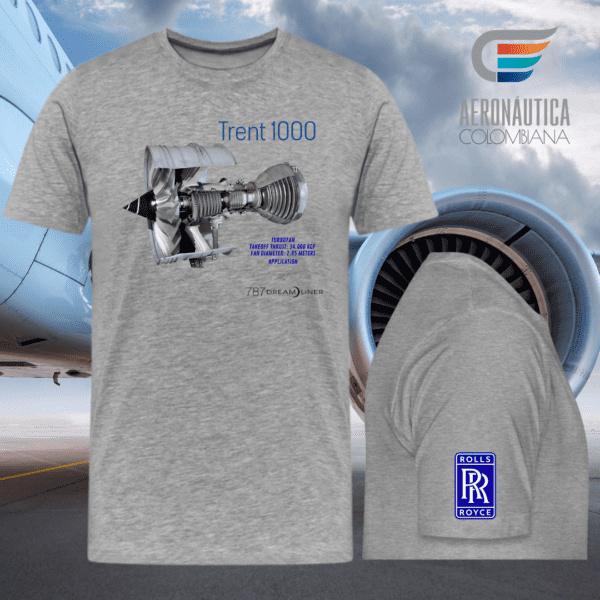 Camiseta con Diseño del Motor Rolls Royce Trent 1000