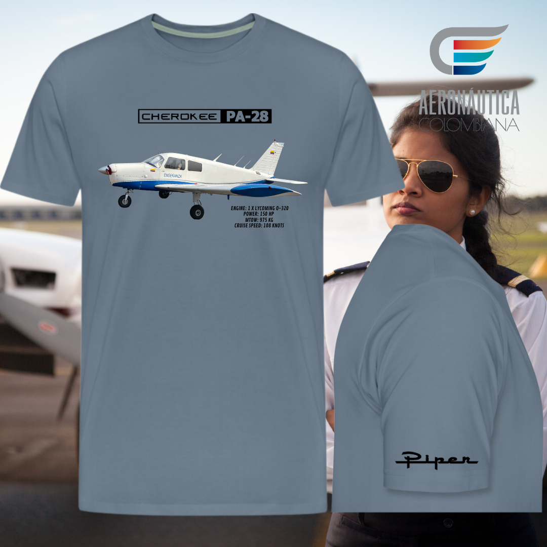 Camiseta con Diseño del Avión Piper PA28