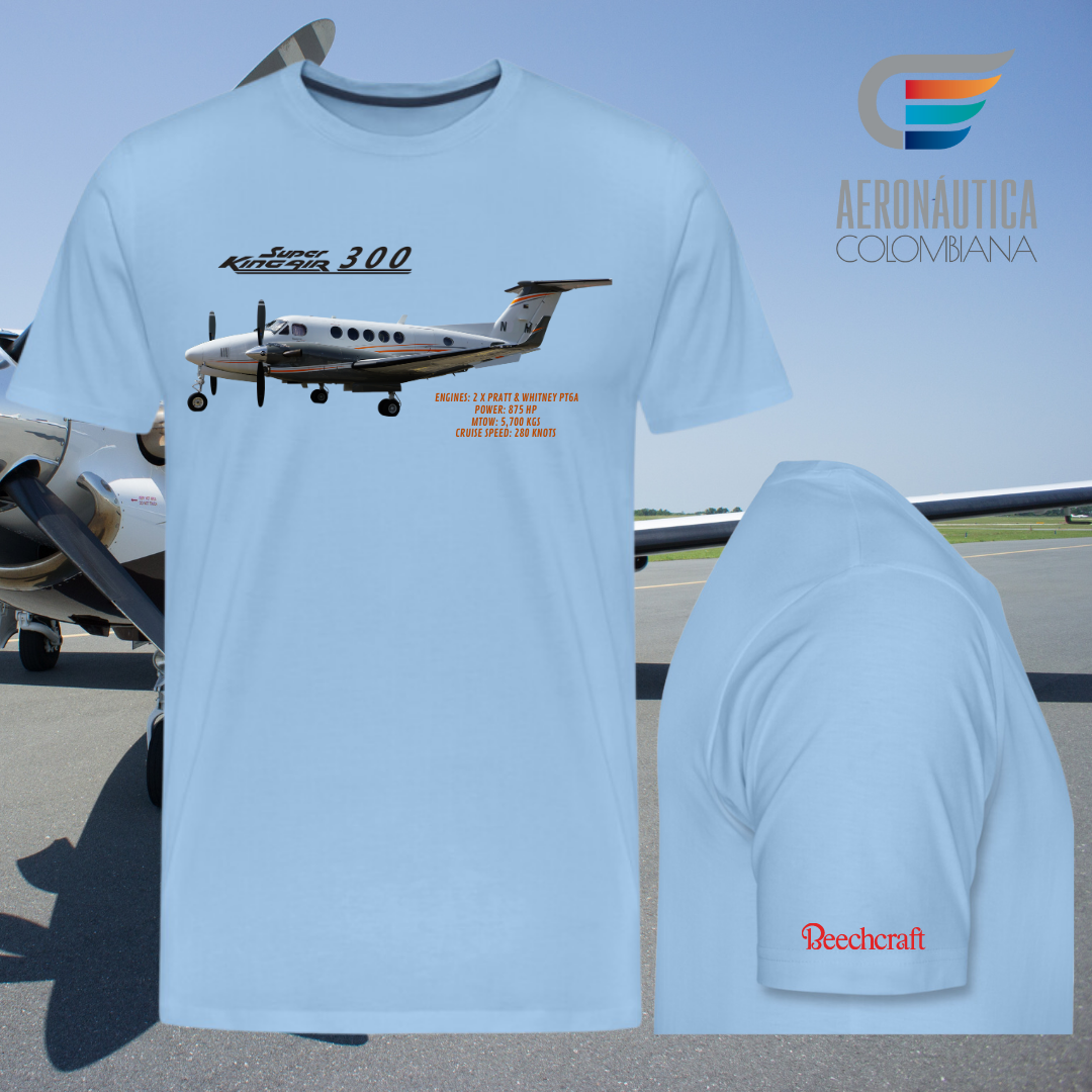 Camiseta con Diseño del Avión Beechcraft King Air 300