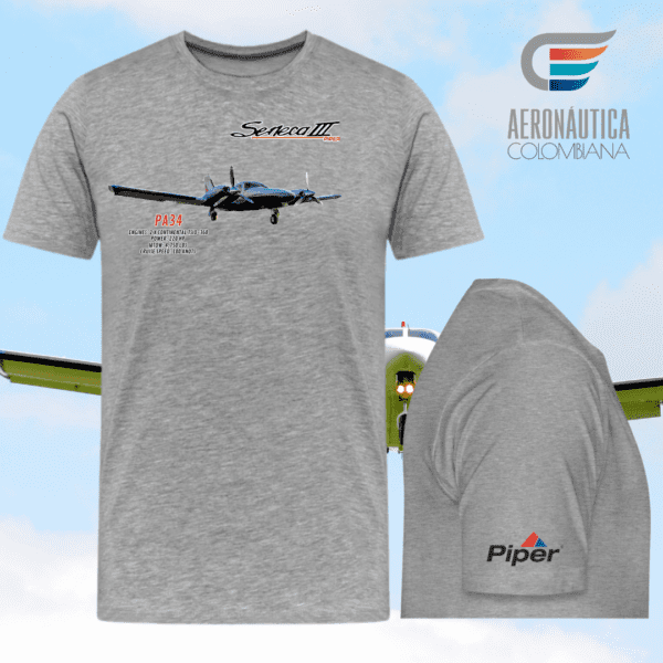 Camiseta con Diseño del Avión Piper PA34 Seneca