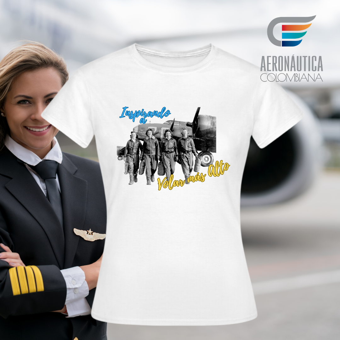 Camiseta para Mujer Aviadoras Inspirando a Volar Más Alto