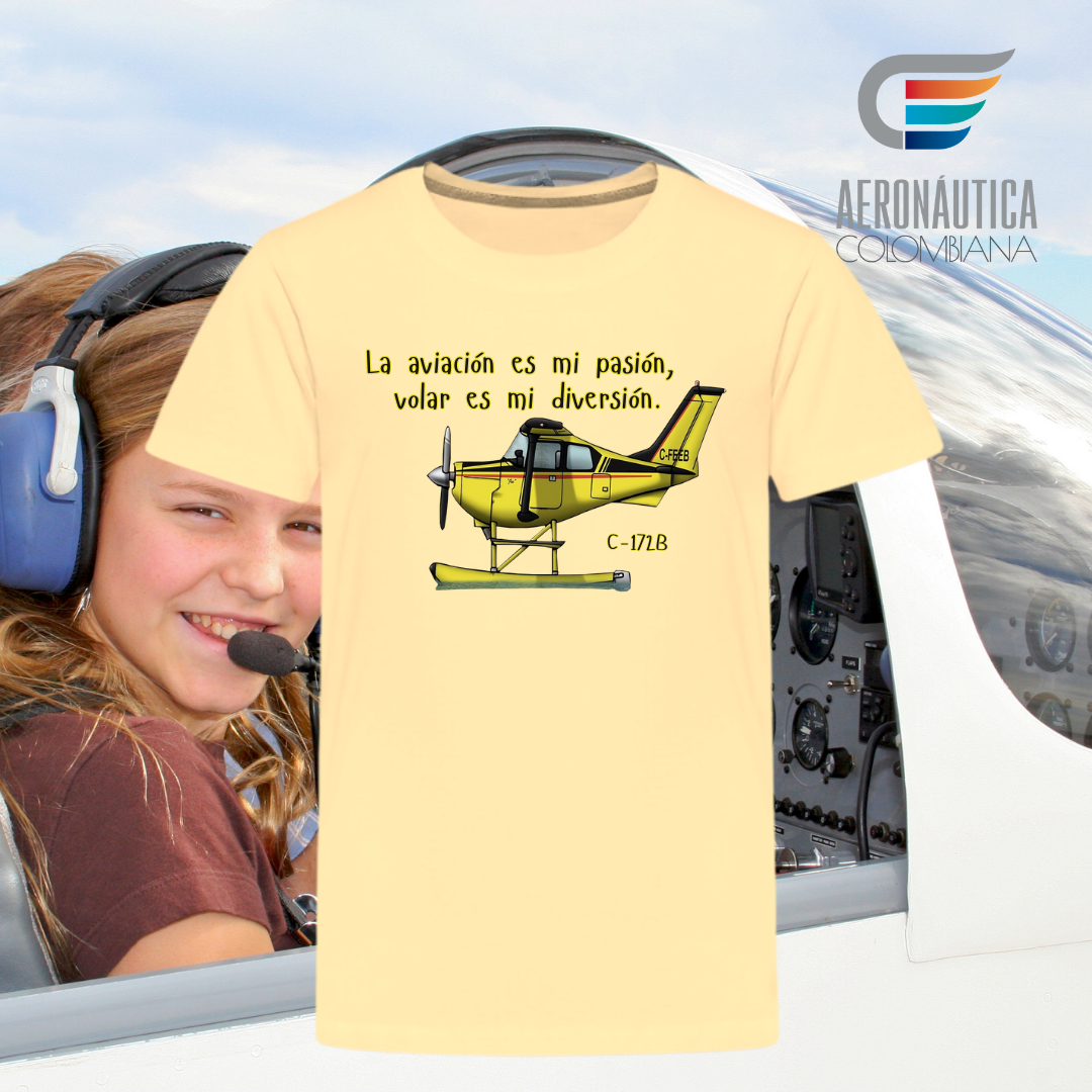 Camiseta para Niño Avión Cessna 170 - La Aviación es mi Pasión, Volar es mi Diversión