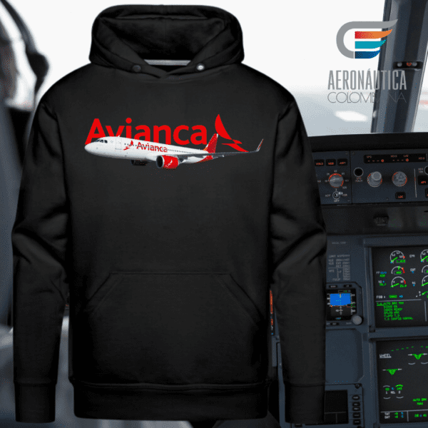 Hoodie con Diseño del Avión Airbus A320 de Aerolínea Avianca