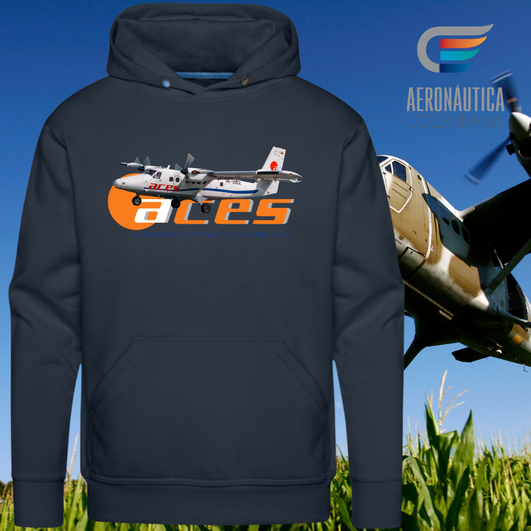 Hoodie con Diseño del Avión Twin Otter de Aerolínea ACES