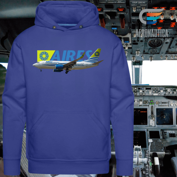 Hoodie con Diseño del Avión Boeing 737 de Aerolínea Aires